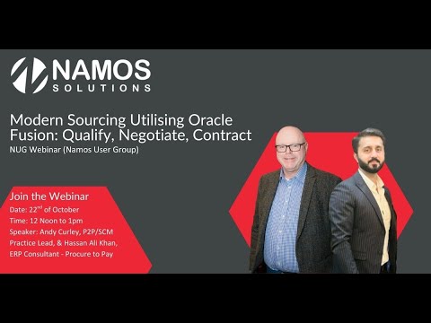 NUG Webinar – Modern Sourcing utilising Oracle Fusion: Qualify, Negotiate, Contract